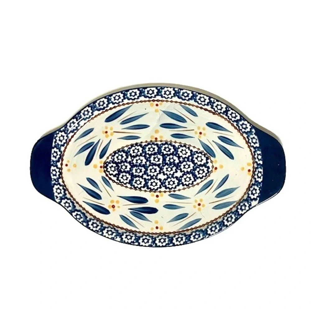Temp-tations Presentable Ovenware By Tara Old World Blue 2 Qt Baking Casserole